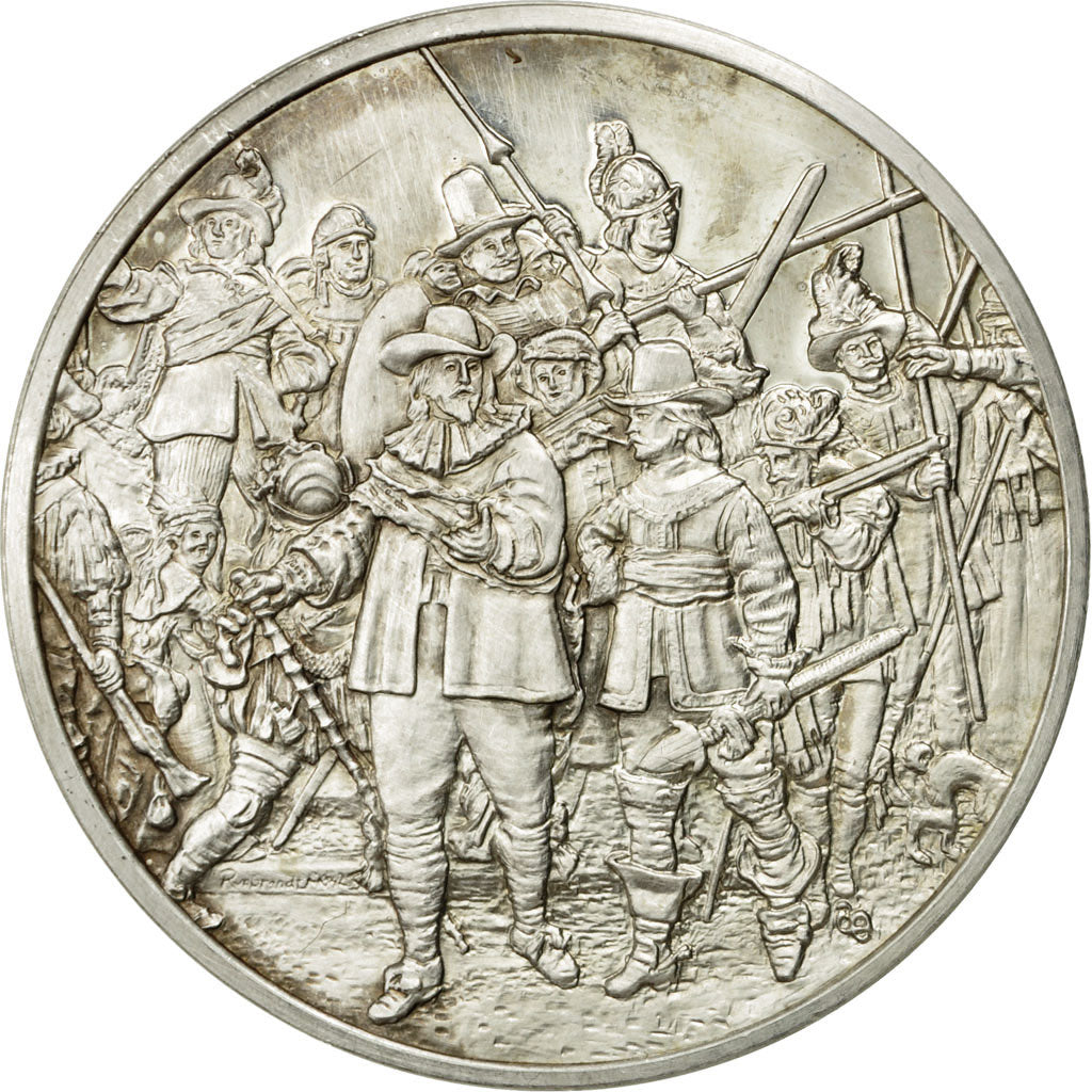 Francia, medalla, La Ronde de Nuit, Rembrandt Van Rijn, EBC+, Plata