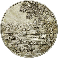 Francia, medalla, Les Funérailles de Phocion, Nicolas Poussin, EBC+, Plata