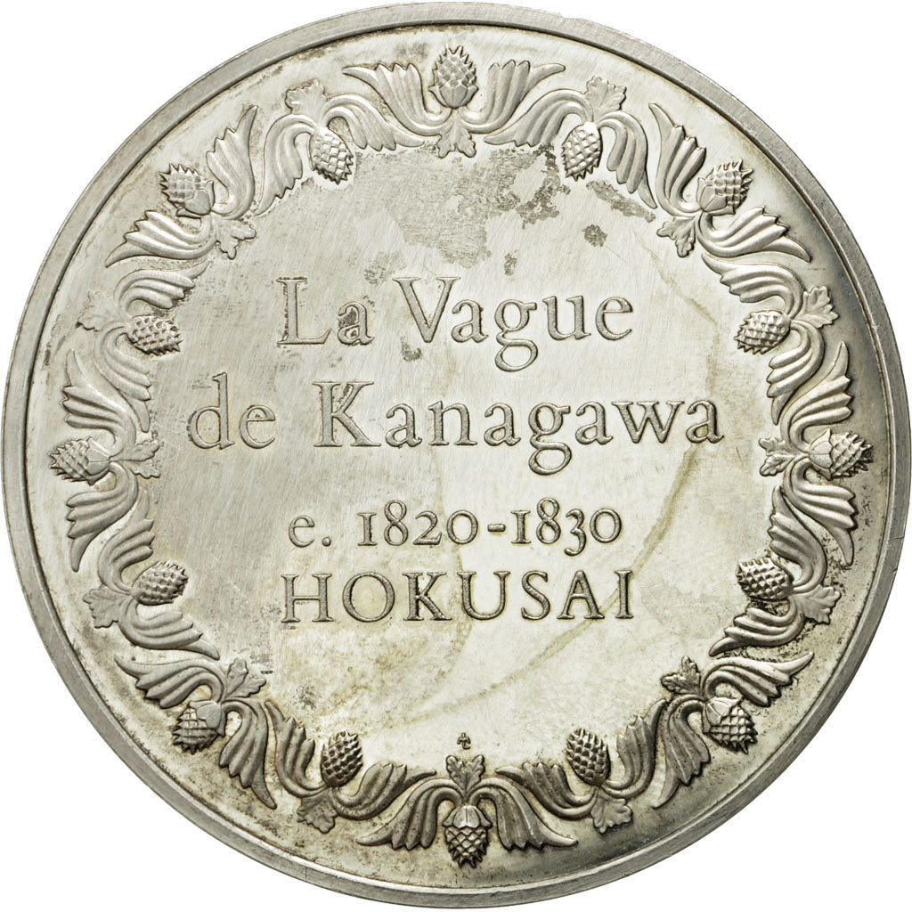 France, Medal, La Vague de Kanagawa, Hokusai, MS(60-62), Silver