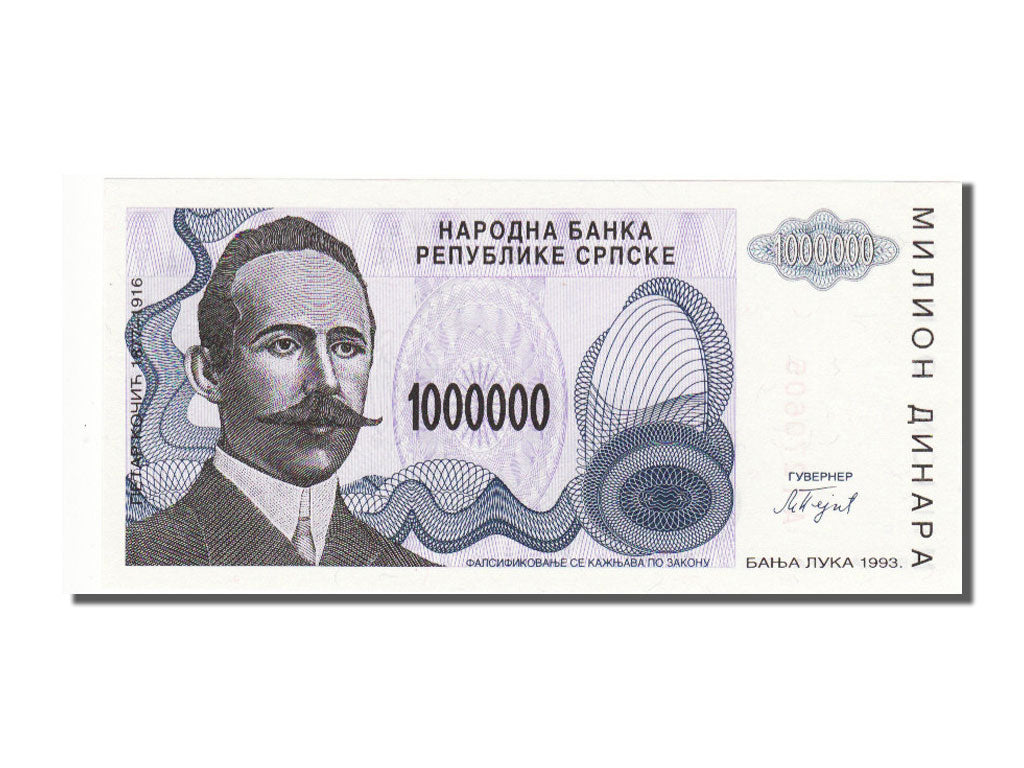 Banconote, Bosnia - Erzegovina, 1,000,000 Dinara, 1993, FDS