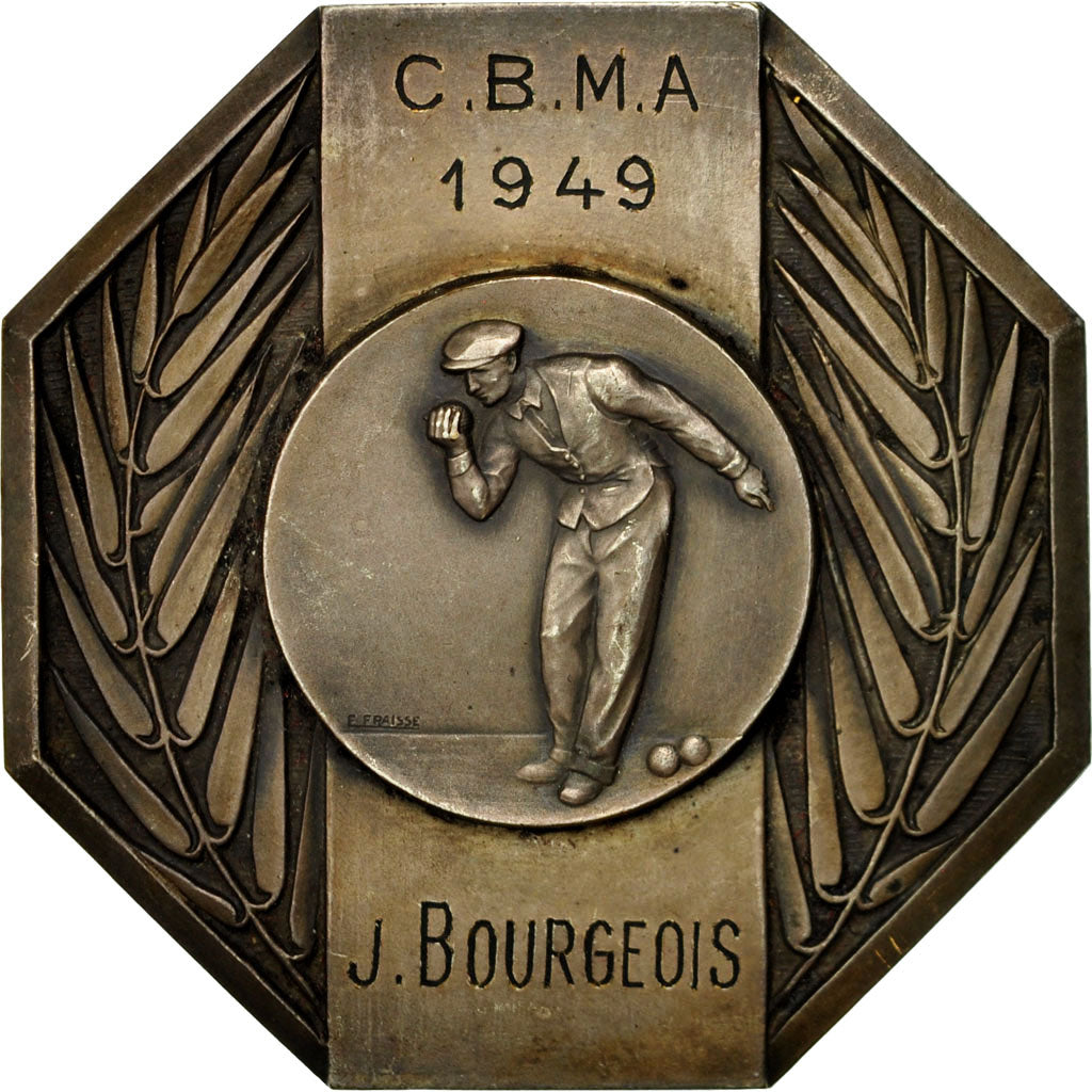 France, Medal, Sport, Prix de Pétanque, 1949, Fraisse, AU(55-58), Silvered