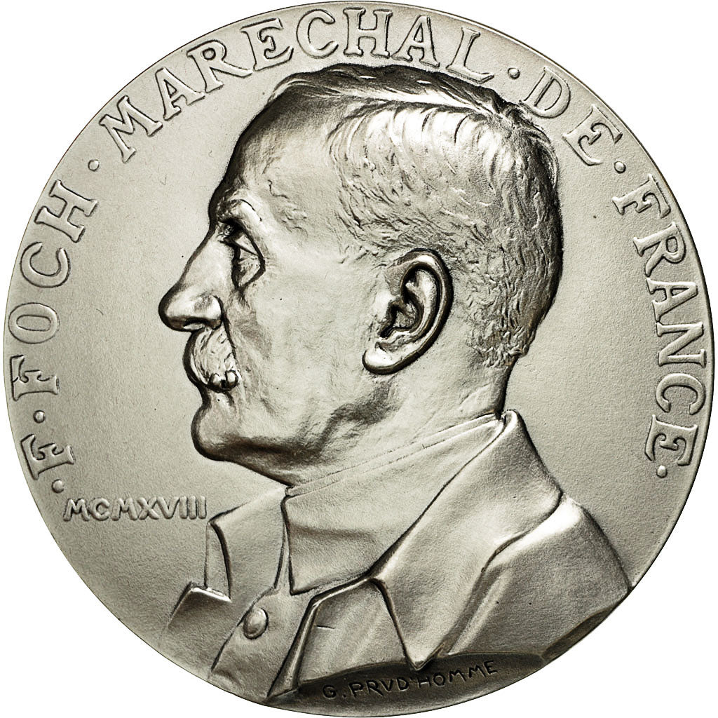 France, Medal, F. Foch, Maréchal de France, Prud'homme.G, MS(64), Silvered