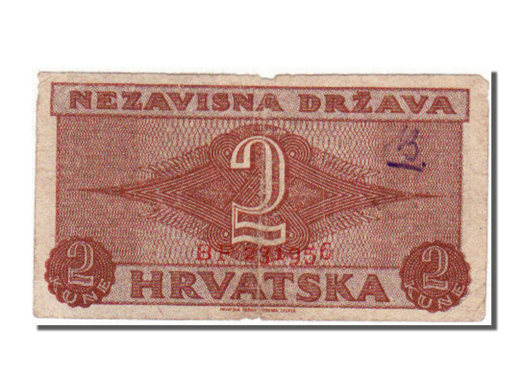 Croatia, 2 Kuna, 1942, VF(30-35), BF 231956