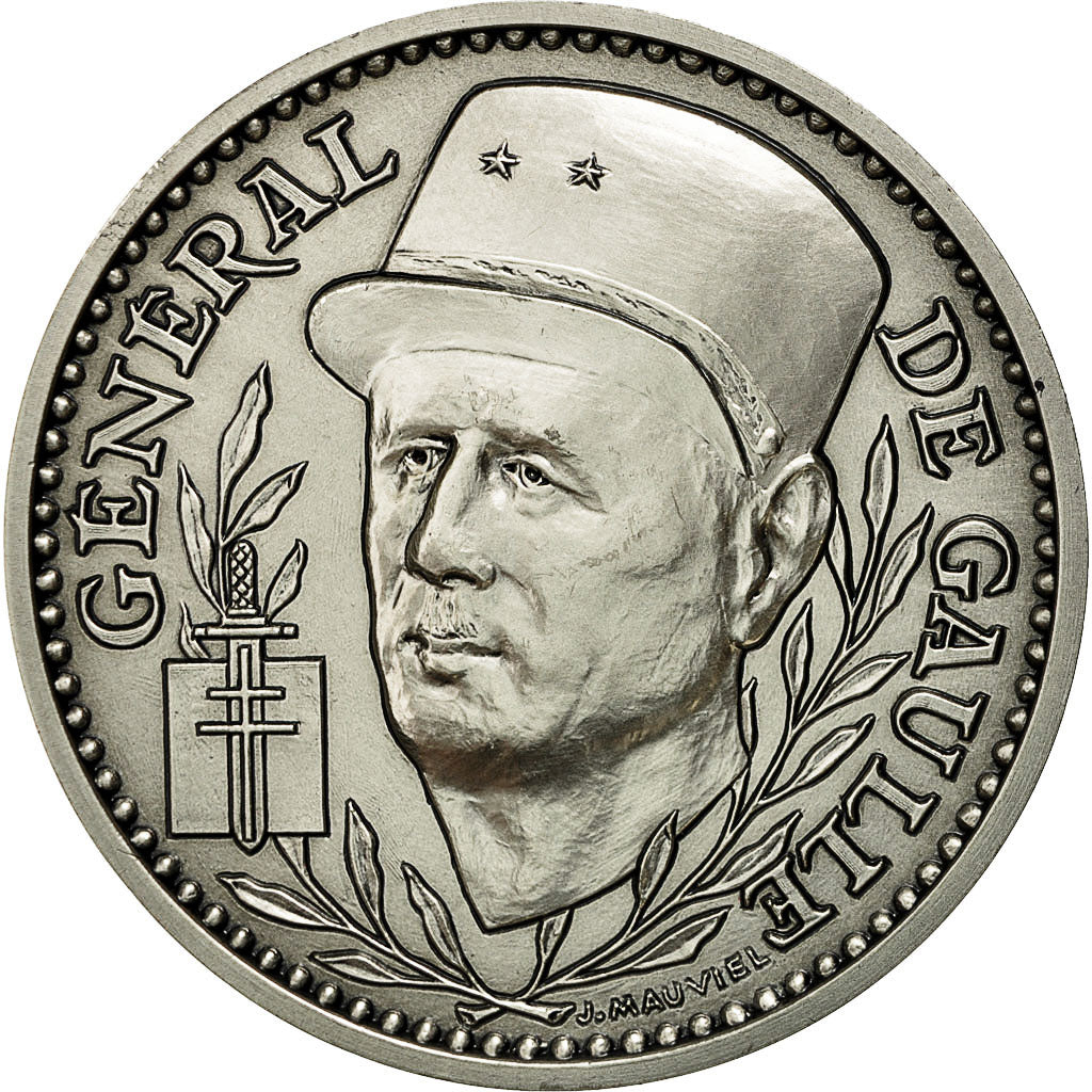 France, Medal, Seconde Guerre Mondiale, Général de Gaulle, Mauviel, MS(64)
