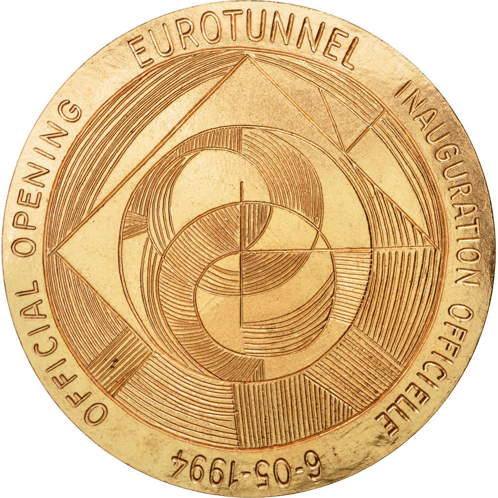 France, Médaille, Inauguration Officielle de l'Eurotunnel, 1994, SPL+, Bronze