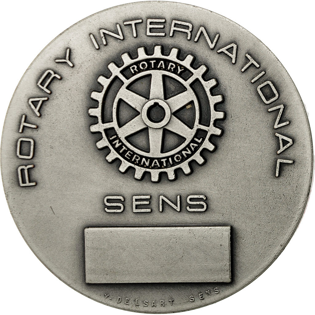 France, Medal, Rotary International, Sens, Delsart, MS(60-62), Silvered bronze