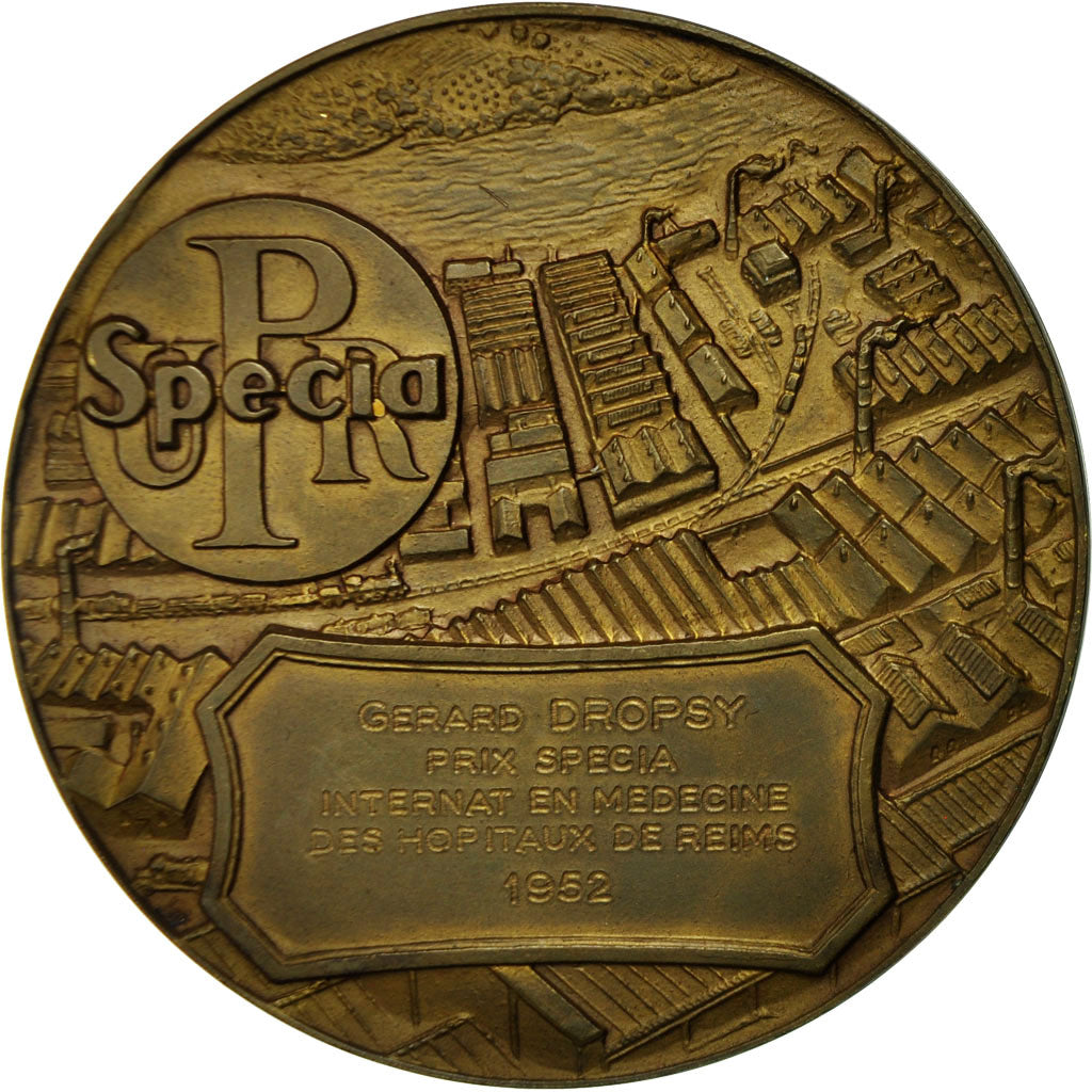 Francia, medalla, Médecine, Prix Specia, Hôpitaux de Reims, 1952, EBC+, Bronce