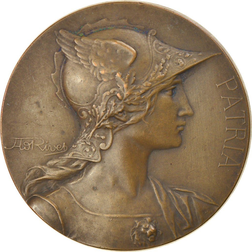 França, Medal, Marianne Casquée, Patria, Rivet, AU(50-53), Bronze