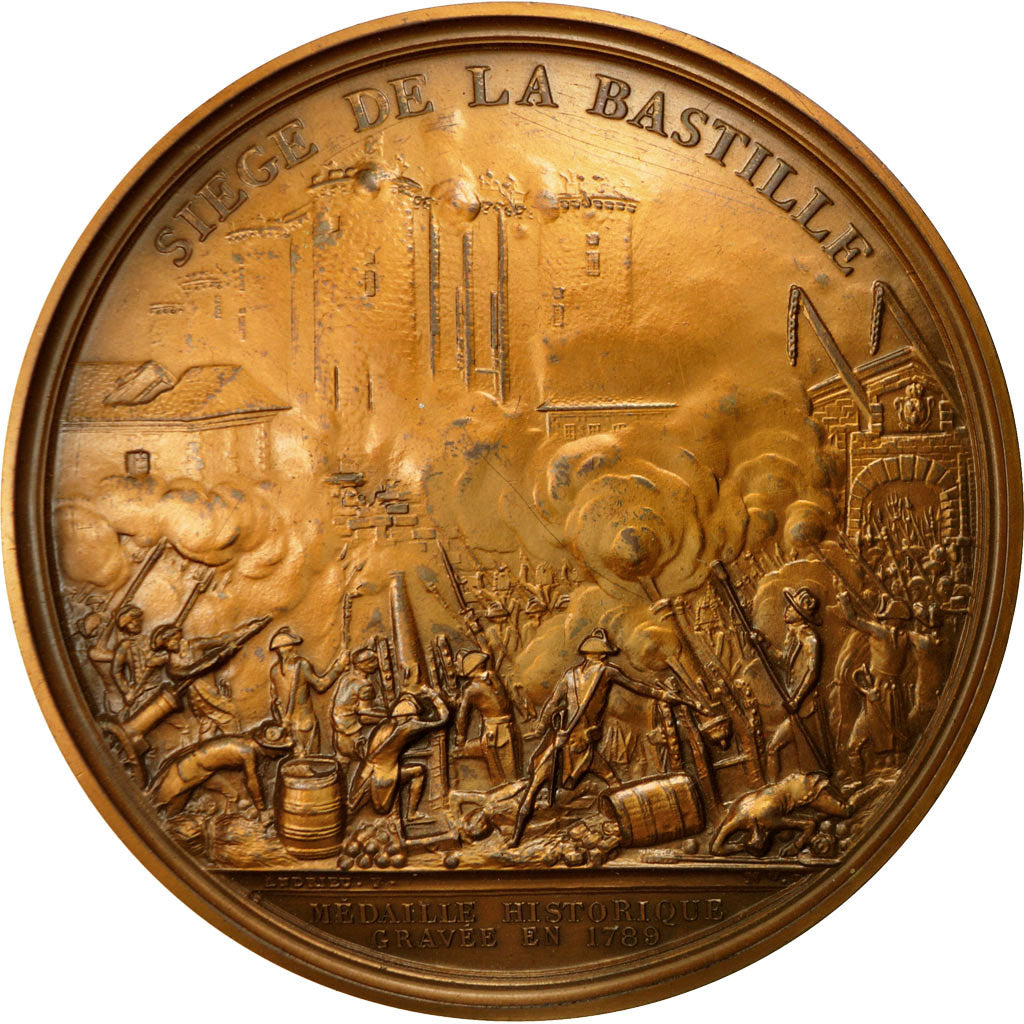Francia, medalla, Révolution Française, Siège de la Bastille, 1988, Andrieu