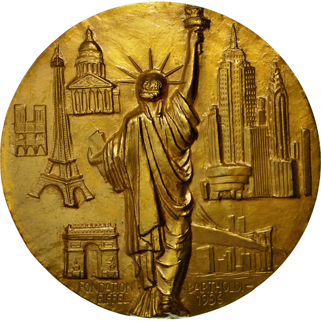France, Medal, Statue de la Liberté, Gustave Eiffel, Bartholdi, 1986