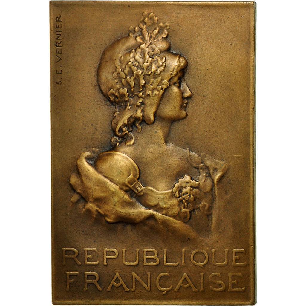 Frankreich, Medaille, Art Nouveau, République Française, Vernier, VZ, Bronze