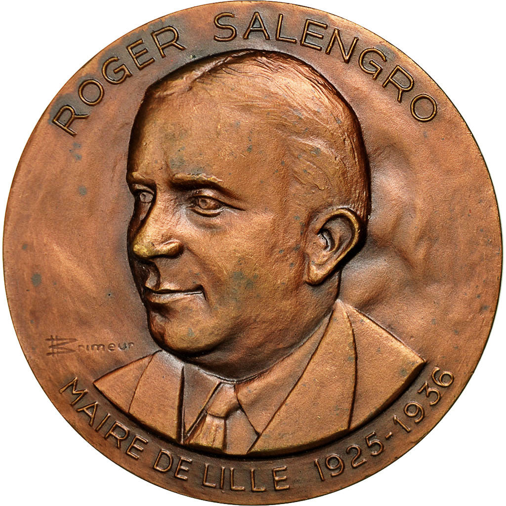 France, Médaille, Roger Salengro, Maire de Lille, Brimeur, SUP, Bronze