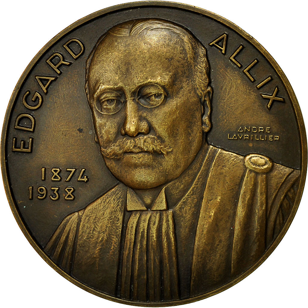 France, Medal, Faculté de Droit de Paris, Edgard Allix, 1945, Lavrillier