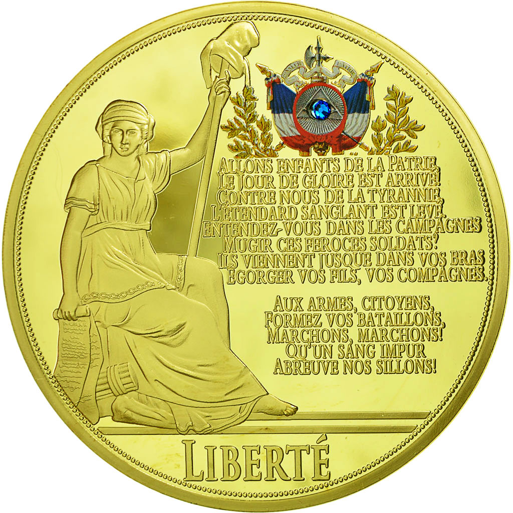 France, Médaille, Marianne, La Marseillaise, 2013, FDC, Copper Gilt