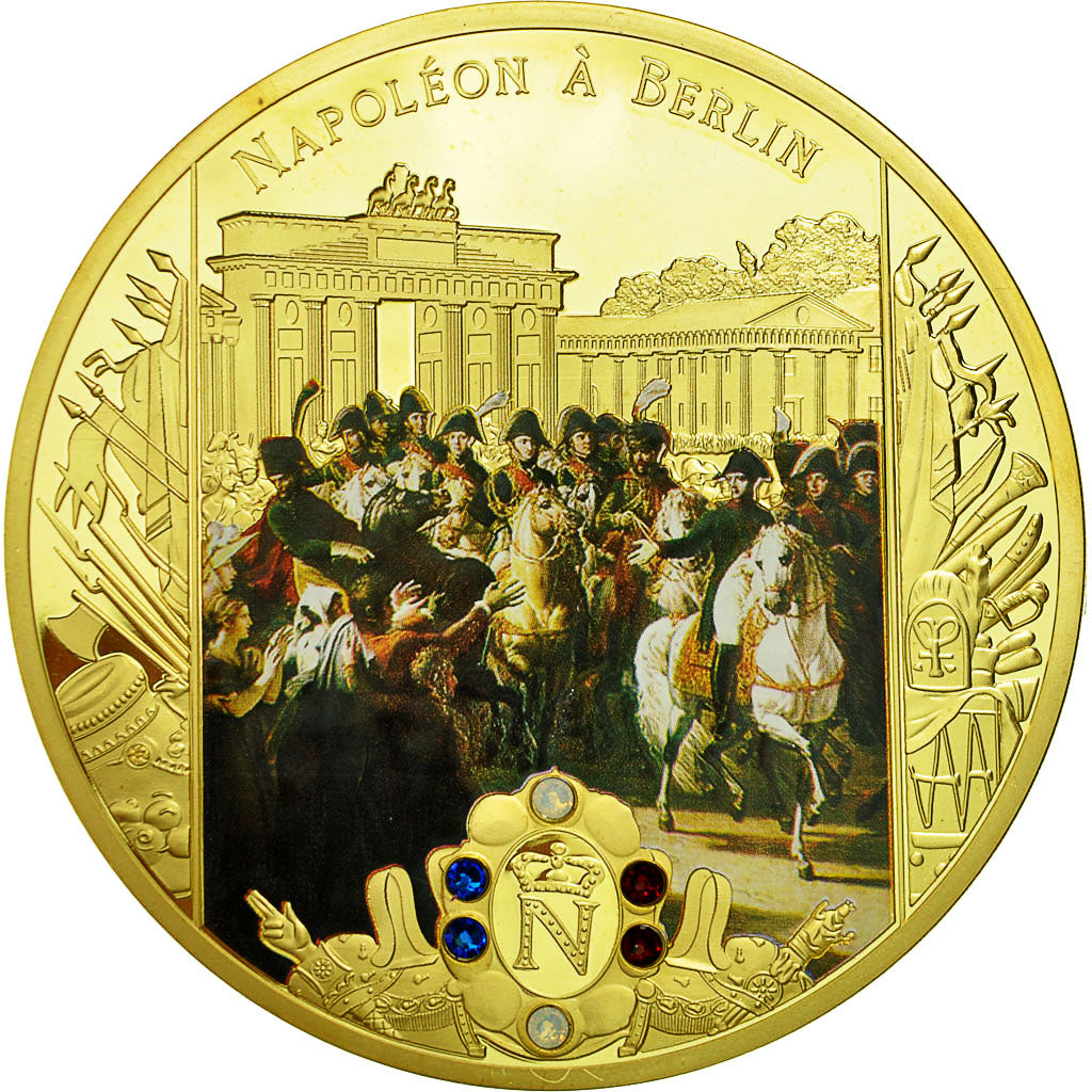 France, Medal, Napoléon Bonaparte à Berlin, MS(65-70), Copper Gilt