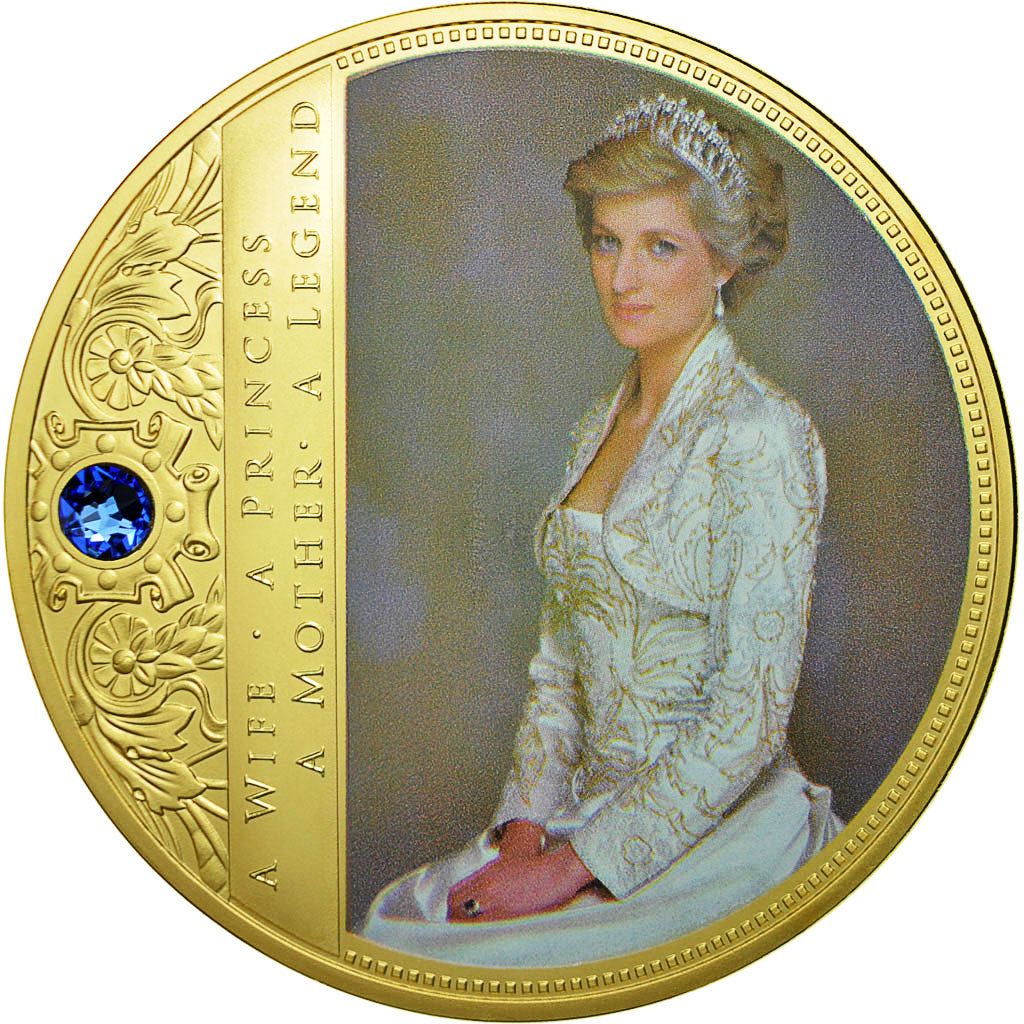 France, Medal, Portraits de la Princesse Diana, MS(65-70), Copper Gilt