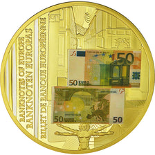Frankrijk, Medaille, Europe, Billets de Banque Européenne, FDC, Copper Gilt