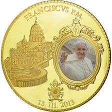 Vatican, Medal, Le Pape François, 2013, MS(65-70), Copper Gilt