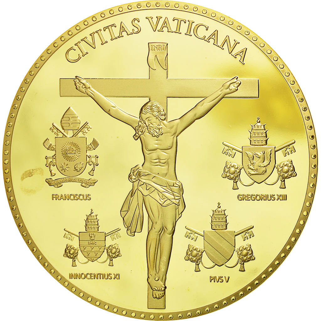 Vatican, Medal, Le Pape François, 2013, MS(65-70), Copper Gilt