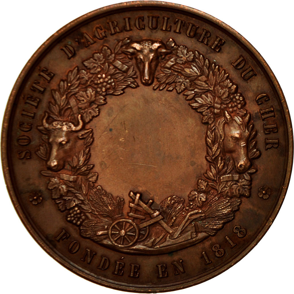 Francia, medaglia, Société d'Agriculture du Cher, Espèce Ovine, 1818