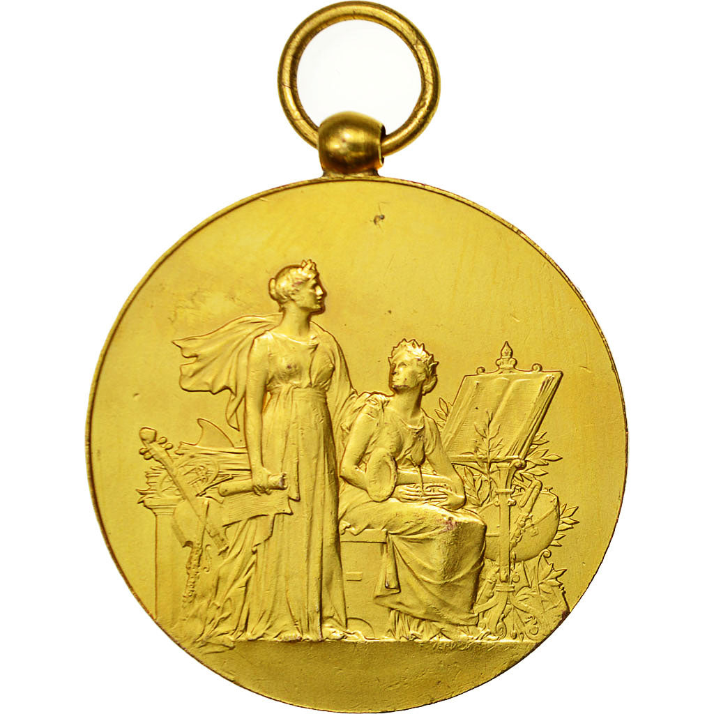 France, Médaille, Concours Musical, Dijon, 1898, SUP+, Gilt Bronze