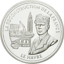 Frankrijk, Medaille, De Gaulle, La Reconstruction de la France, FDC, Verzilverd
