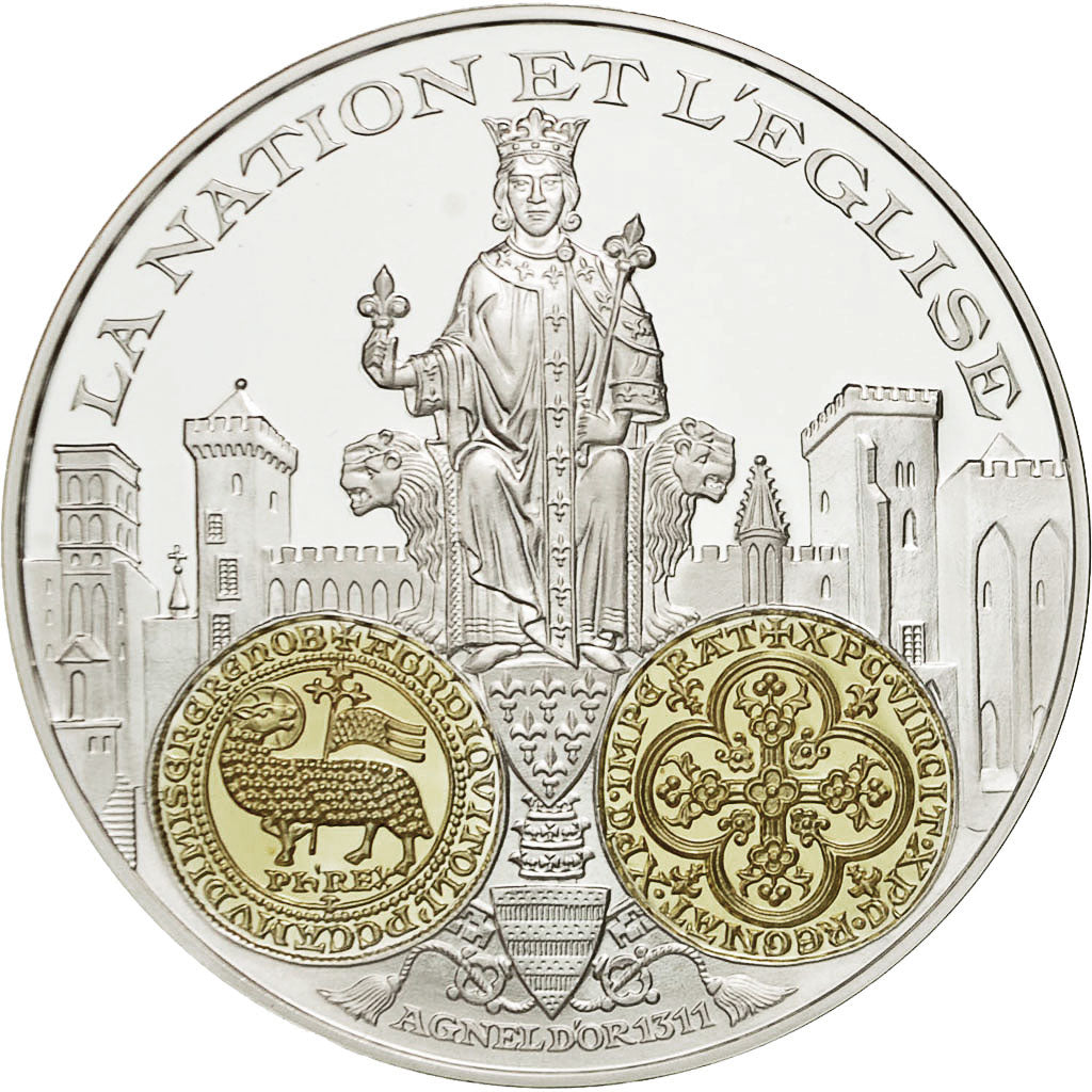 France, Medal, La Nation et L'Eglise, Agnel D'Or, MS(65-70), Copper Plated