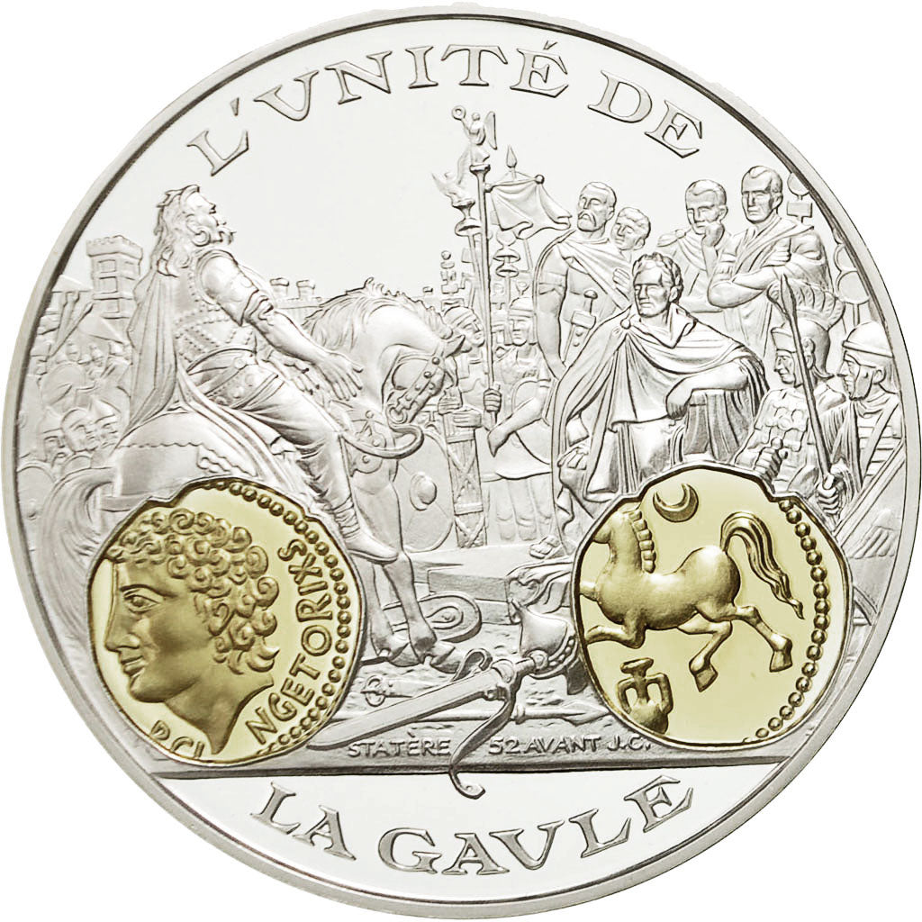 France, Medal, L'Unité de la Gaule, Statère, MS(65-70), Silver
