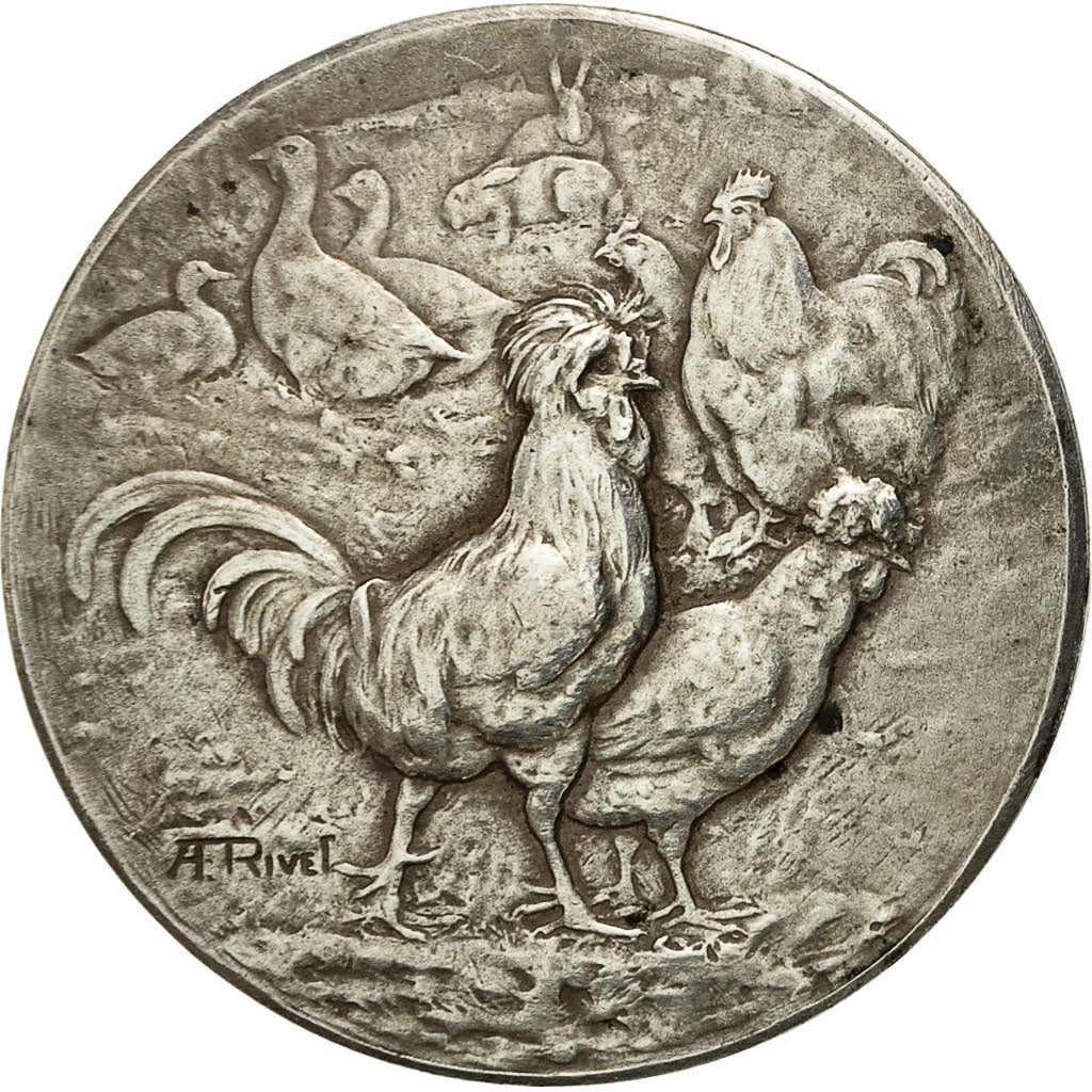 France, Medal, Société d'Aviculture de Seine et Oise, Rivet, AU(50-53)