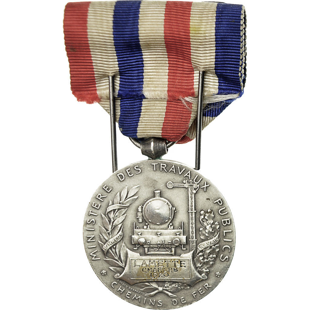 Francia, Ministère des travaux publics, chemins de fer, medalla, 1920