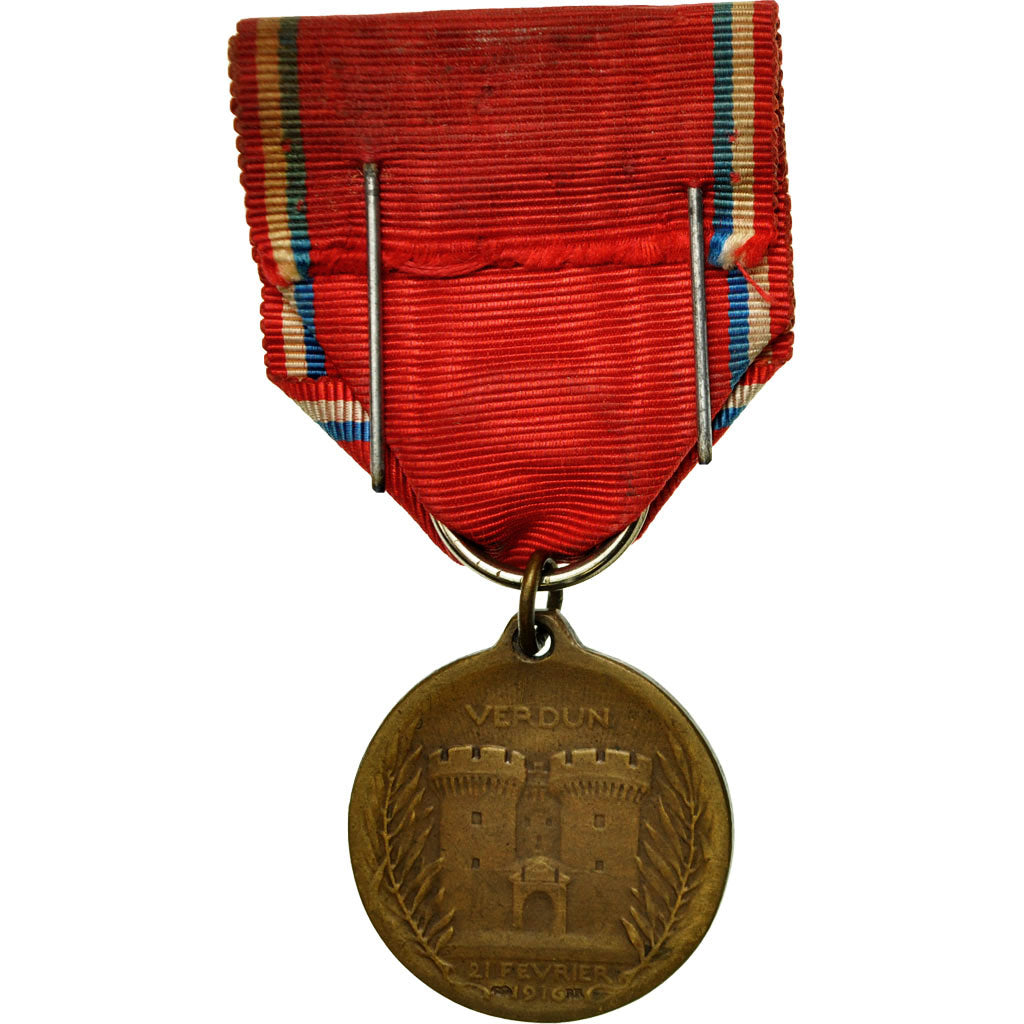 France, Médaille de Verdun, Medal, 1916, Very Good Quality, Vernier, Bronze, 27