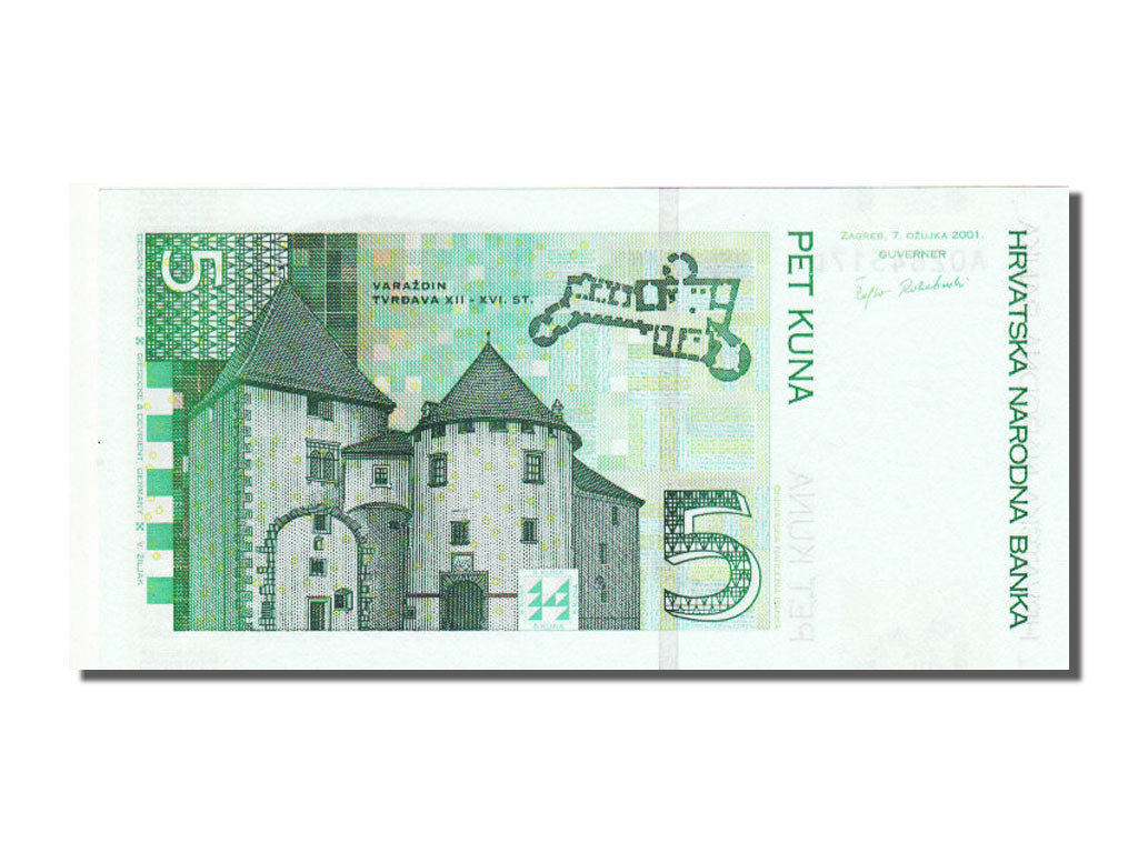 Croatia, 5 Kuna, 2001, KM #37, UNC(65-70), A 0284517 D