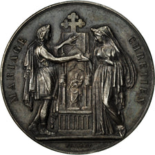 France, Medal, Religion, Mariage Chrétien, Pingret, AU(55-58), Silver