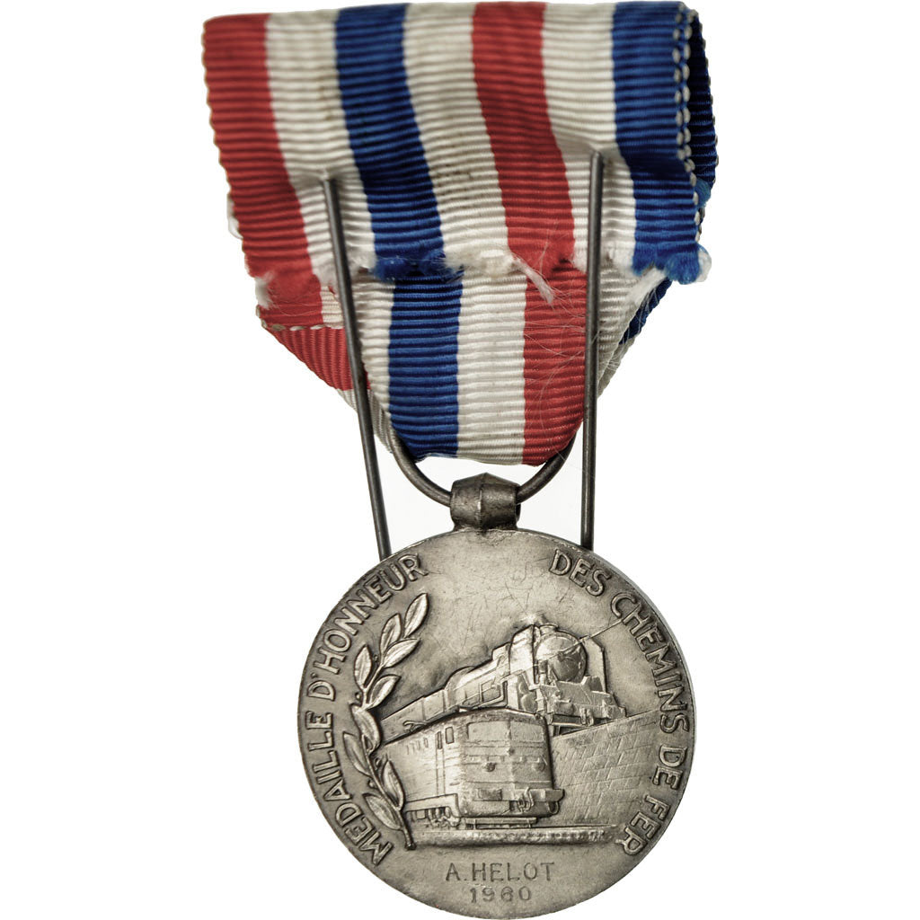 France, Médaille d'honneur des chemins de fer, Medal, 1960, Excellent Quality