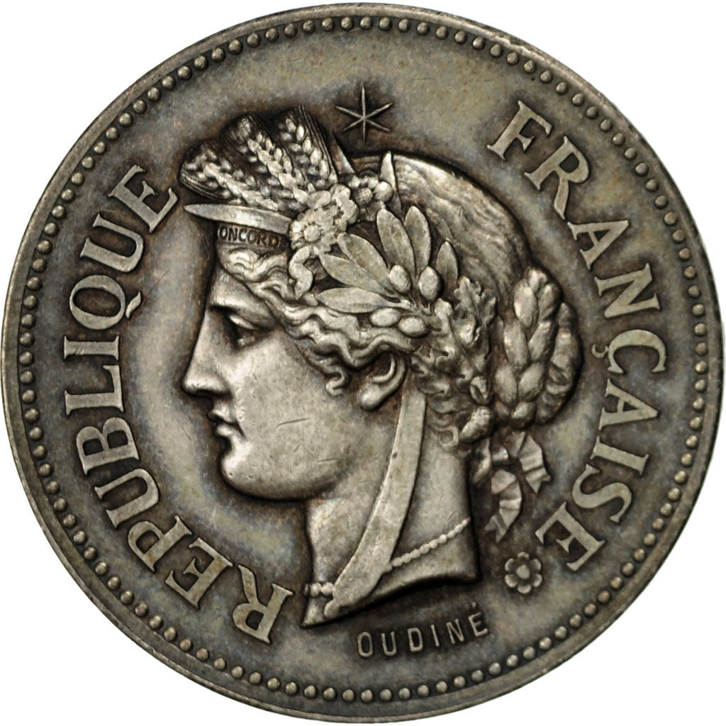 France, Medal, Cérès, République Française, Oudiné, AU(55-58), Silver
