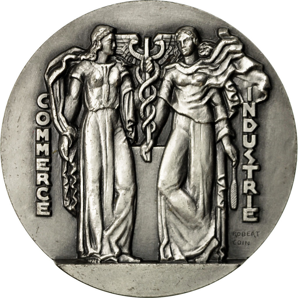 France, Medal, Chambre de Commerce de Lille, 1966, Coin, MS(64), Silver