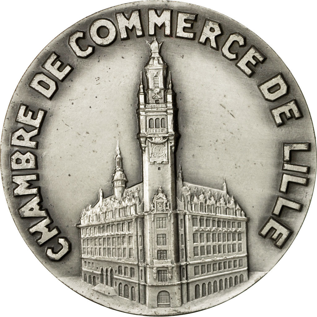 France, Medal, Chambre de Commerce de Lille, 1966, Coin, MS(64), Silver