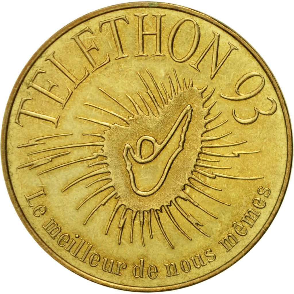 France, Medal, Téléthon, 1993, AU(55-58), Nickel-Aluminum-Bronze