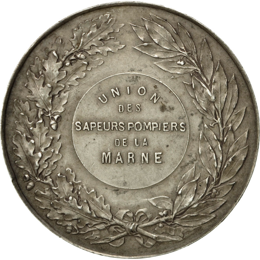 France, Médaille, Union des Sapeurs Pompiers de la Marne, Dubois, TTB+, Argent