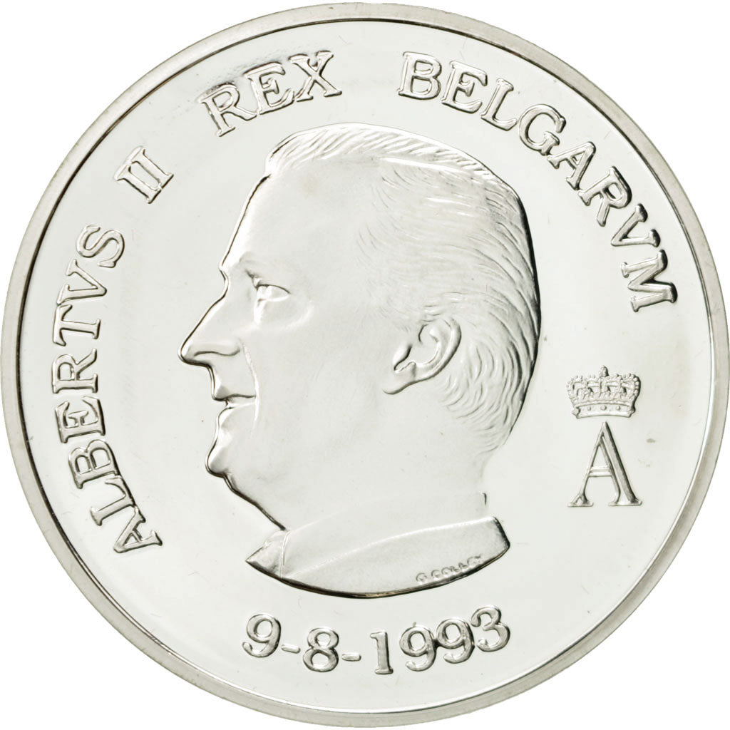 België, Medaille, Le Roi Albert II, 1993, UNC, Zilver