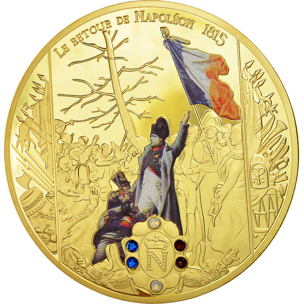 France, Medal, Le Retour de Napoléon, 1815, MS(65-70), Copper Plated Silver