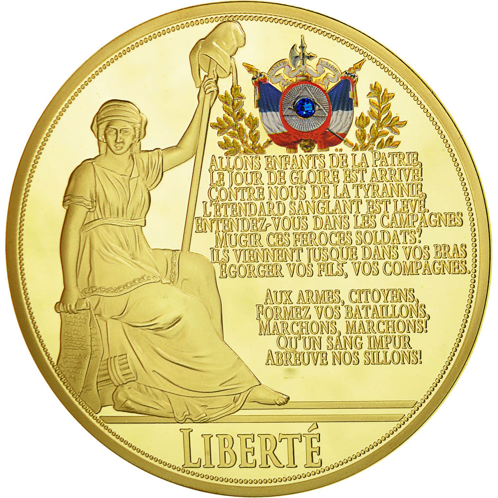 France, Medal, Marianne, La Marseillaise, MS(65-70), Copper Plated Silver