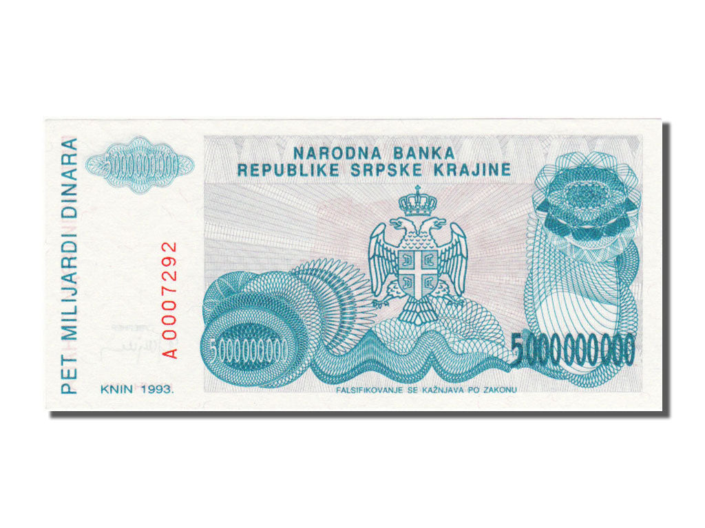 Croazia, 5 Milliard Dinara, 1993, SPL