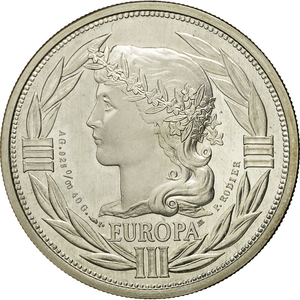 France, Médaille, Ecu Europa, Marianne, 1990, Rodier, FDC, Argent