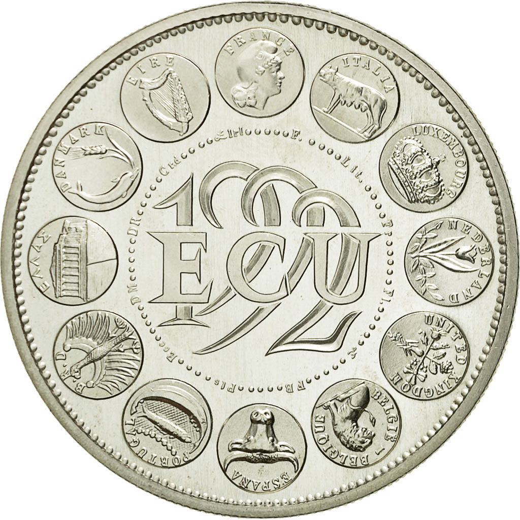 France, Médaille, Ecu Europa, Marianne, 1992, Rodier, FDC, Argent