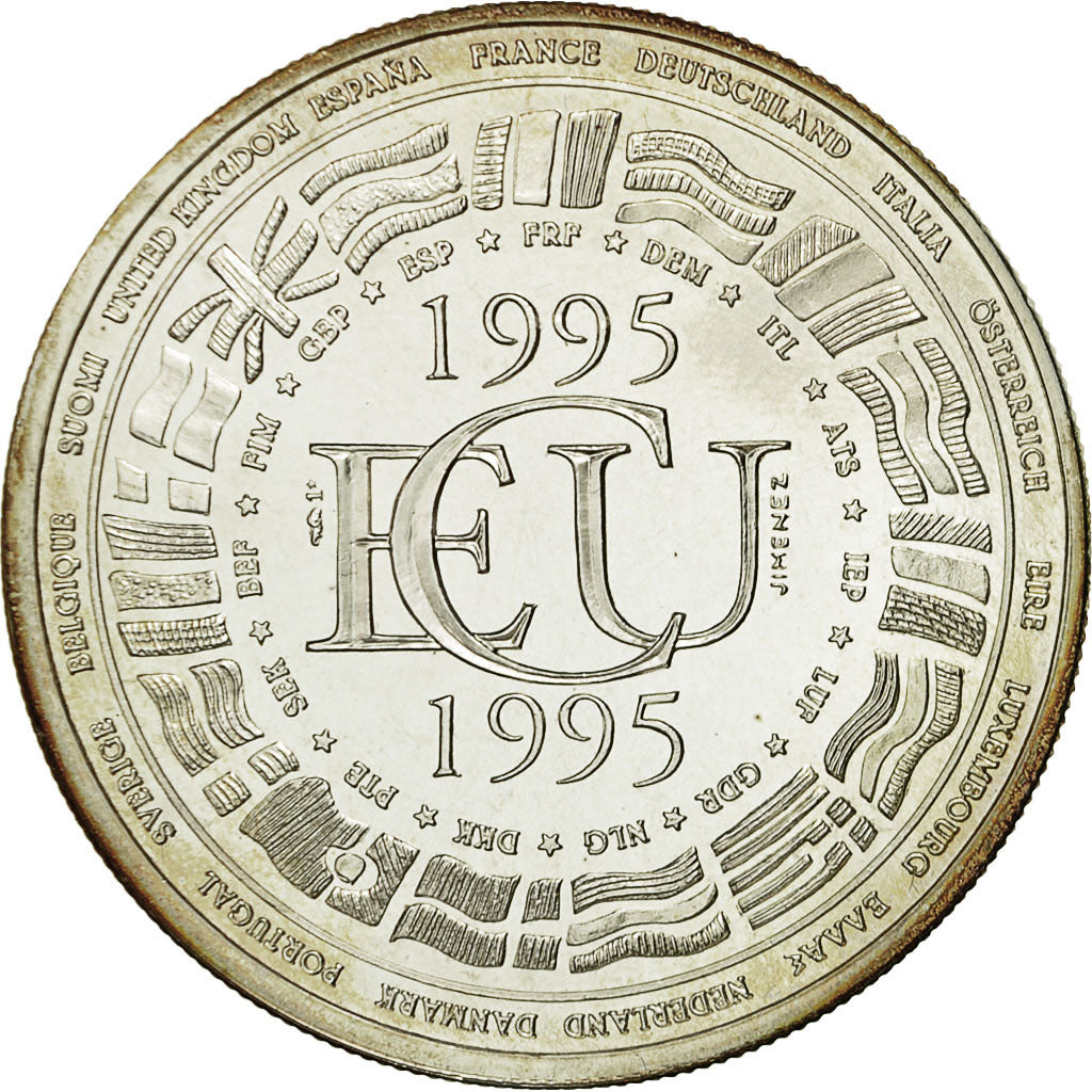 France, Medal, Ecu Europa, 1995, Jimenez, MS(65-70), Silver