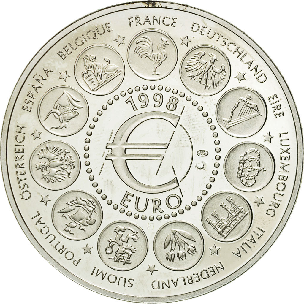 France, Medal, Ecu Europa, 1998, Jimenez, MS(65-70), Silver