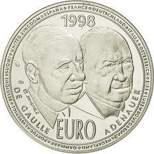 France, Medal, De Gaulle et Adenauer, 1998, Jimenez, MS(65-70), Silver