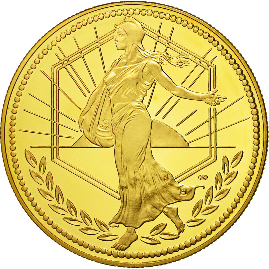 France, Médaille, L'Europe, La Semeuse, 2000, FDC, Gilt Bronze
