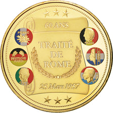 France, Médaille, 60 Ans du Traité de Rome, La Semeuse, 2017, FDC, Gilt Bronze